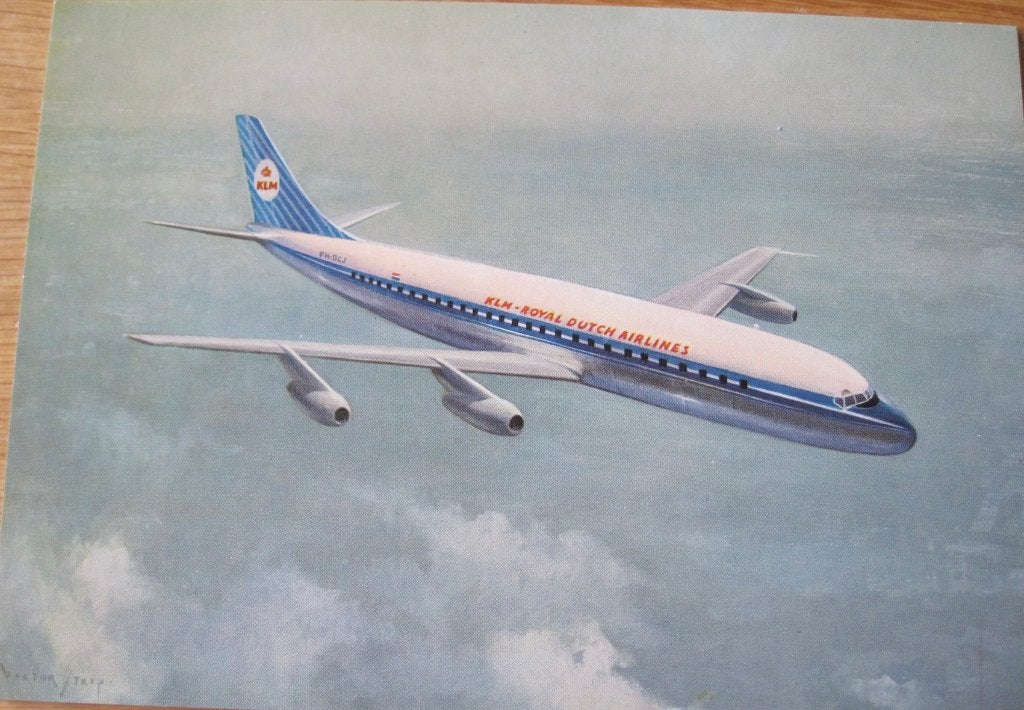 KLM Douglas DC 8 - geschilderd door Victor Trip - nieuw, Verzenden, 1980 tot heden, Ongelopen, Overige thema's