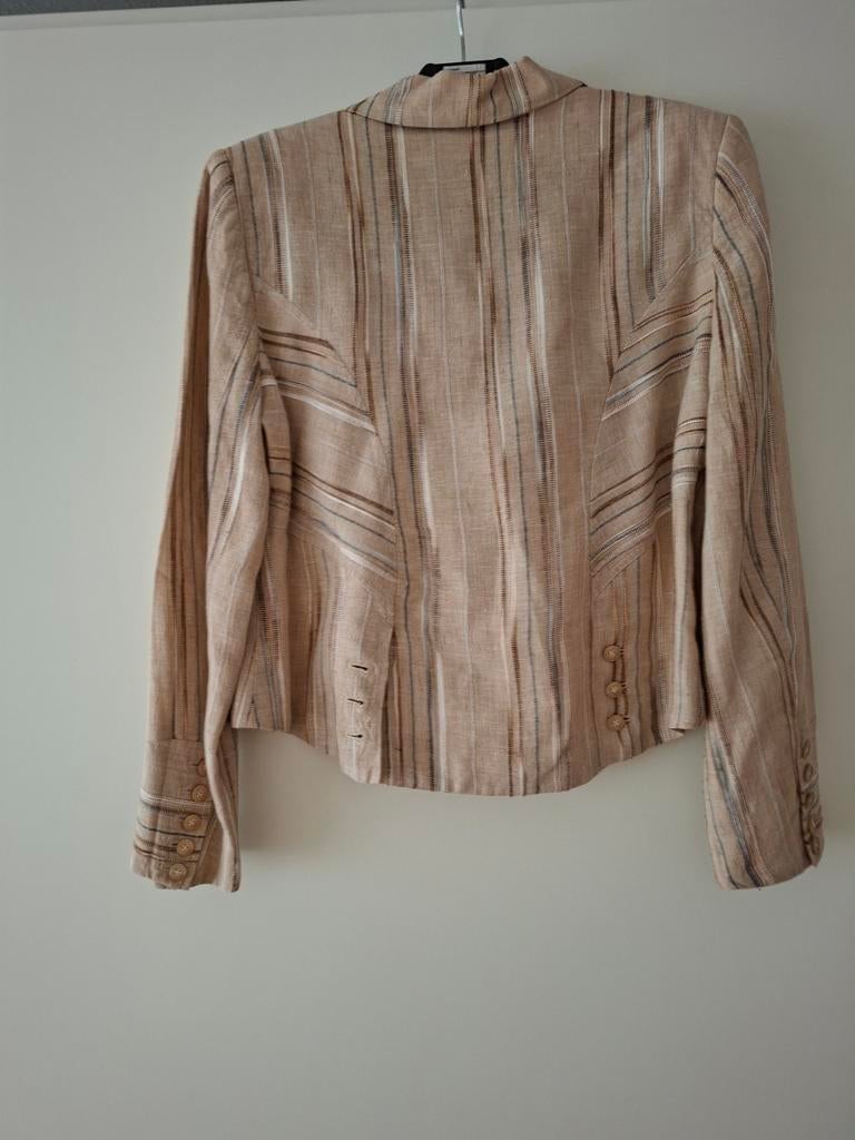 Scarva Beige Gestreept Damesjasje Maat 46 - Z.G.A.N., Scarva, Beige, Maat 46/48 (XL) of groter, Ophalen of Verzenden