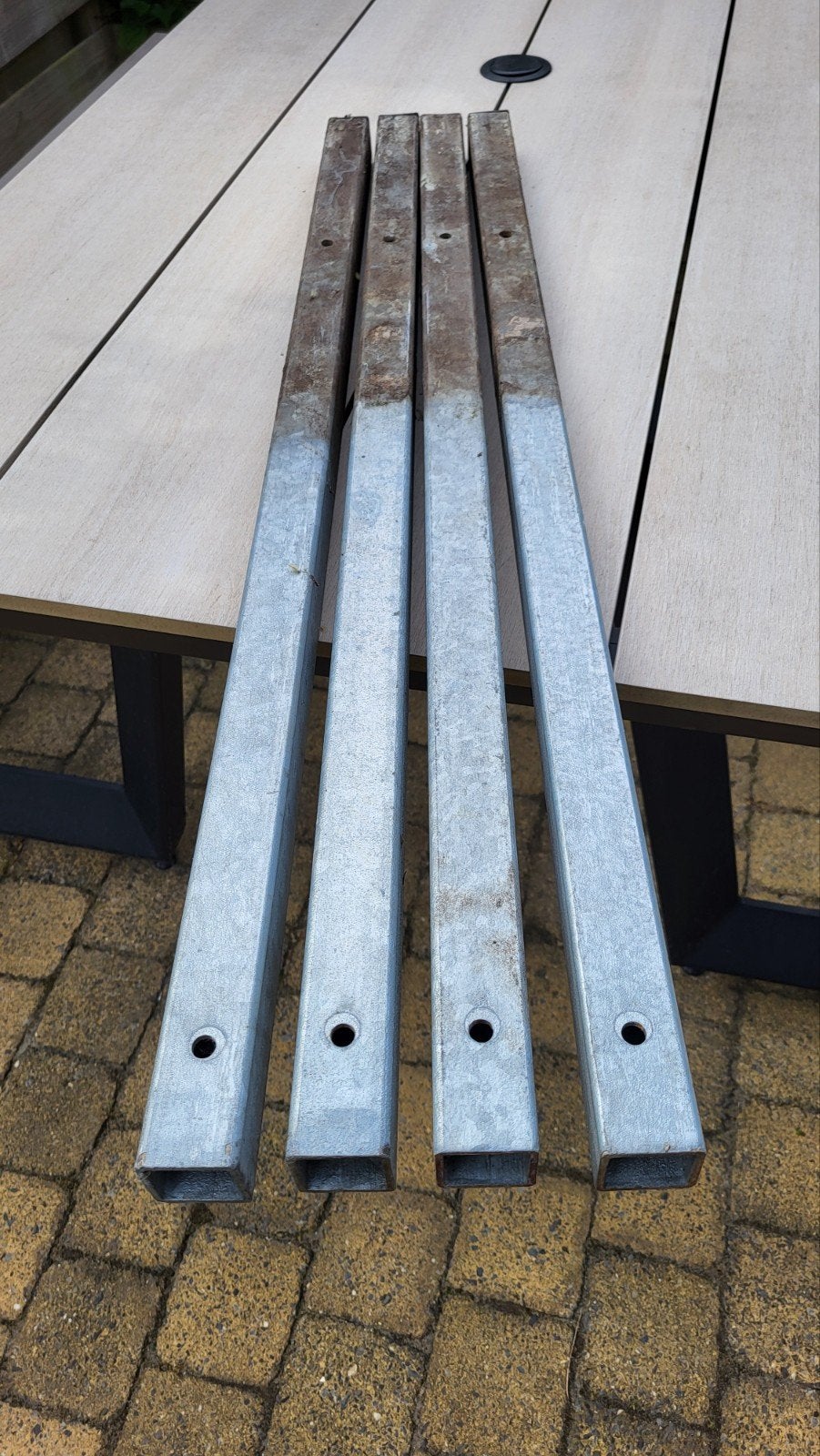 Steigerpijp 4x4 cm en 1 meter lang., Ophalen, Gebruikt, 50 tot 100 mm
