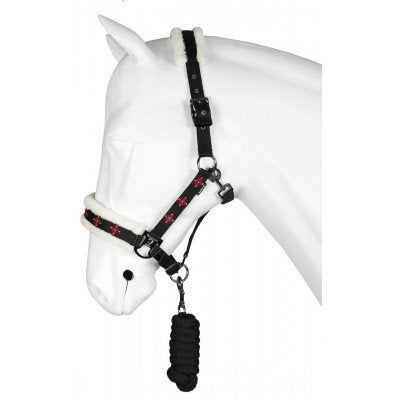 Zwarte Horka Nordic bont halsterset maat shet en pony, Shetlander, Recreatie, Nieuw, Ophalen of Verzenden