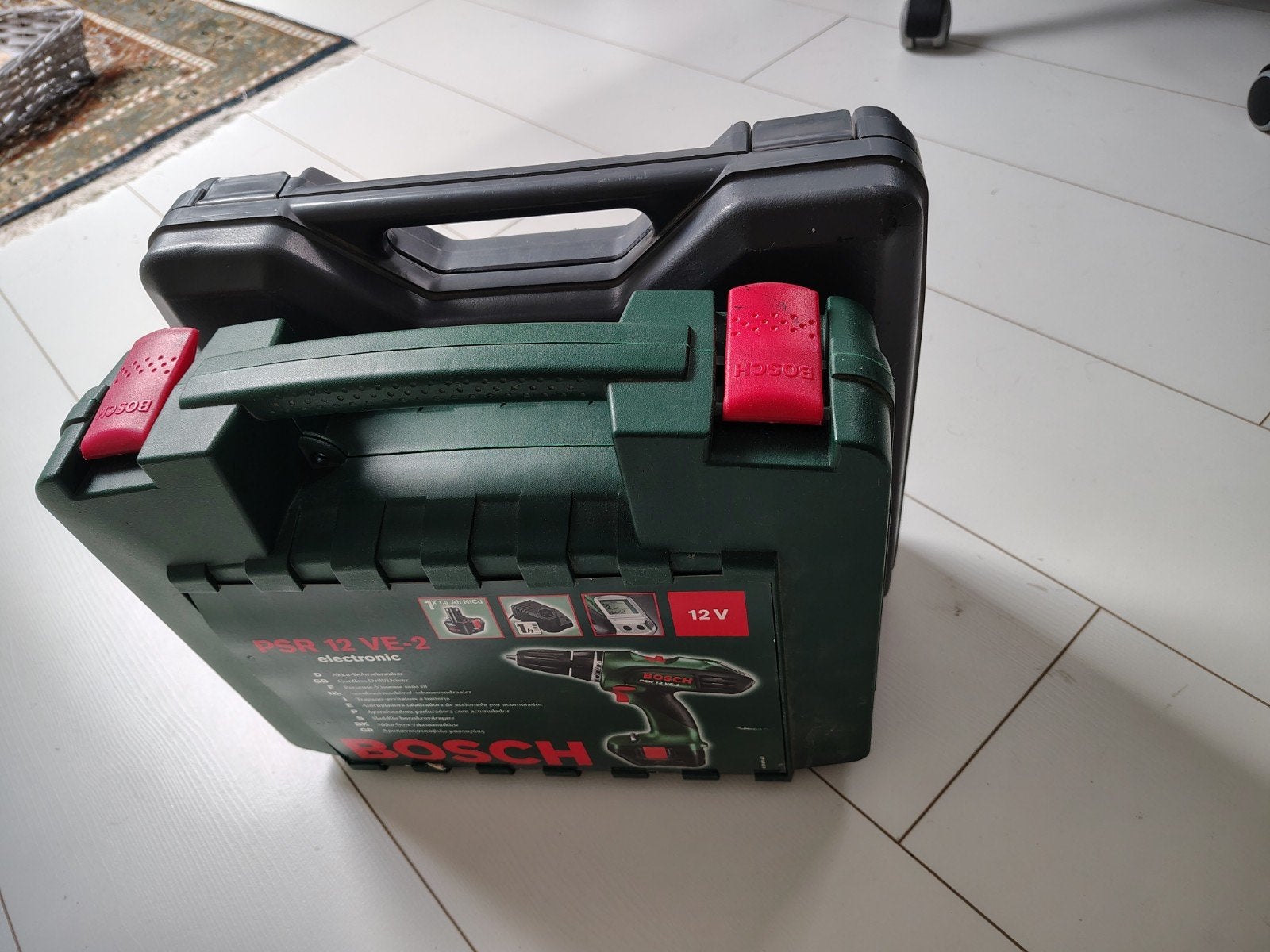 Bosch Accu Boormachine PSR12 VE-2 + Klopboormachine CSB 550, Doe-het-zelf en Verbouw, Ophalen, Gebruikt, Boor- en Schroefmachine