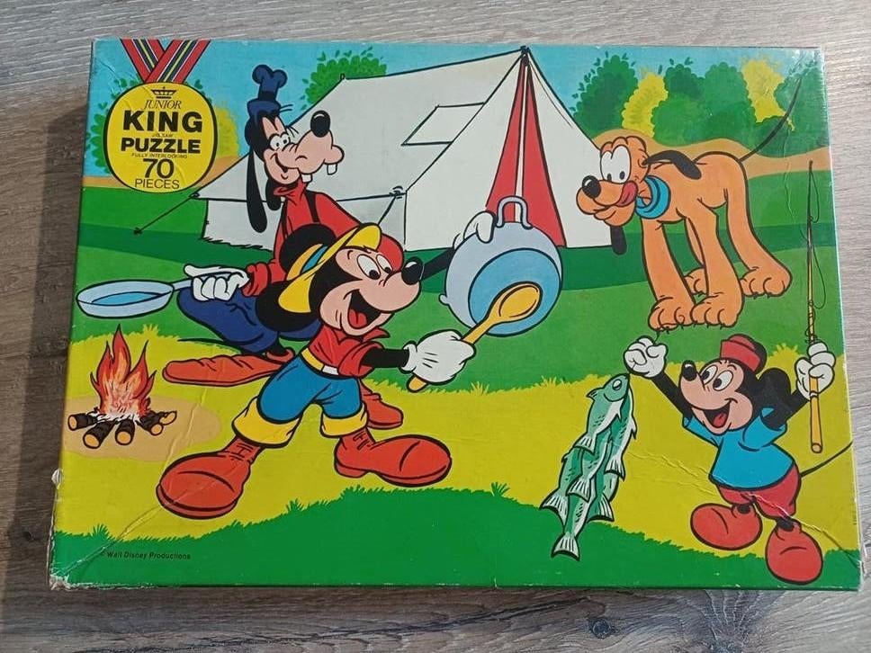 Vintage Disney King Puzzle 70 stukjes - Mickey & vrienden, Ophalen of Verzenden, Meer dan 50 stukjes, Gebruikt, 4 tot 6 jaar