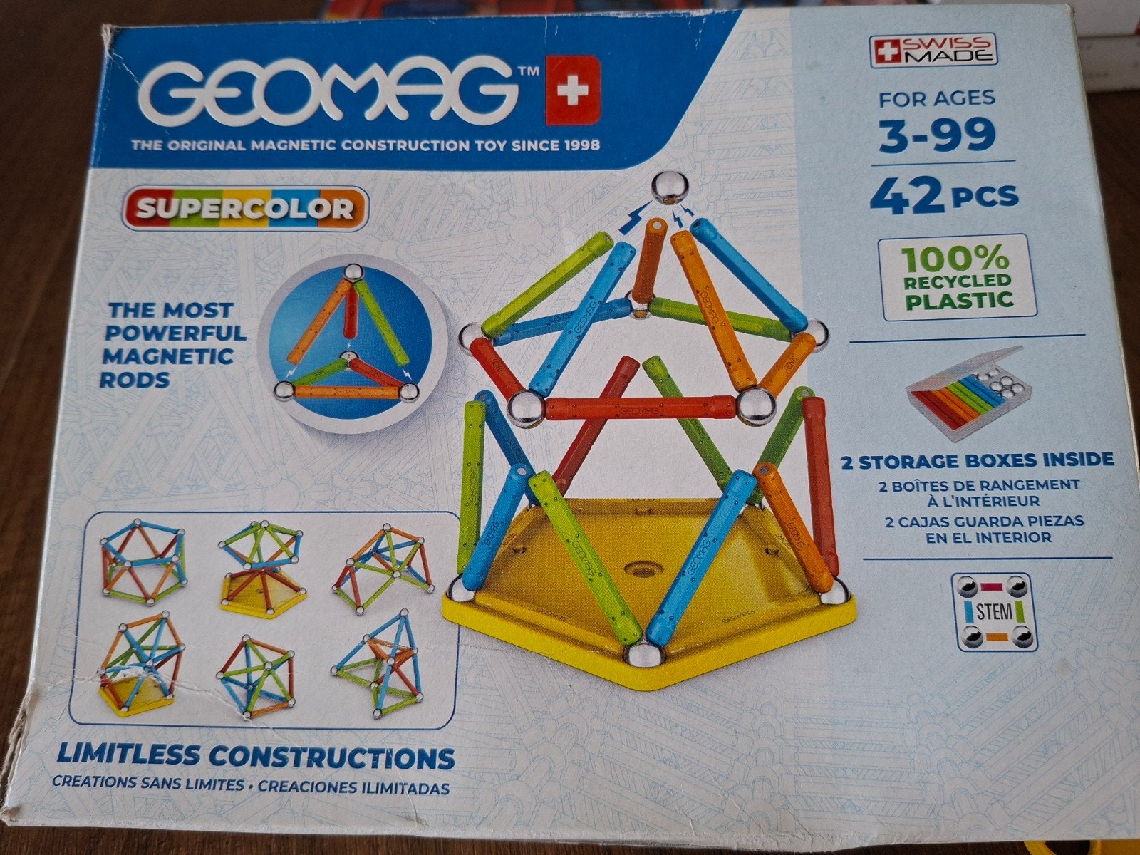 Geomag Supercolor Magnetisch Bouwspeelgoed - 42 Stuks, Kinderen en Baby's, Ophalen of Verzenden, Zo goed als nieuw, Knutselen