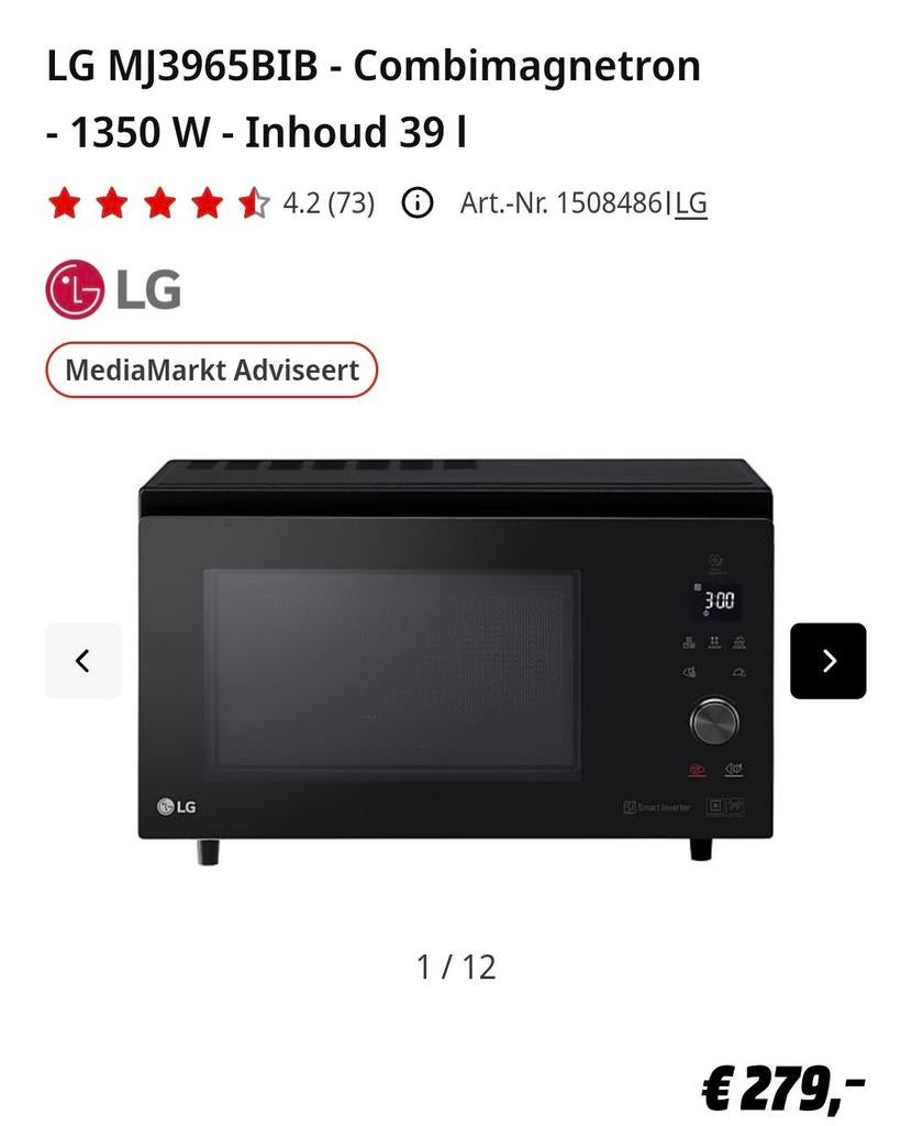 LG Combimagnetron, Ophalen, Zo goed als nieuw, Minder dan 45 cm