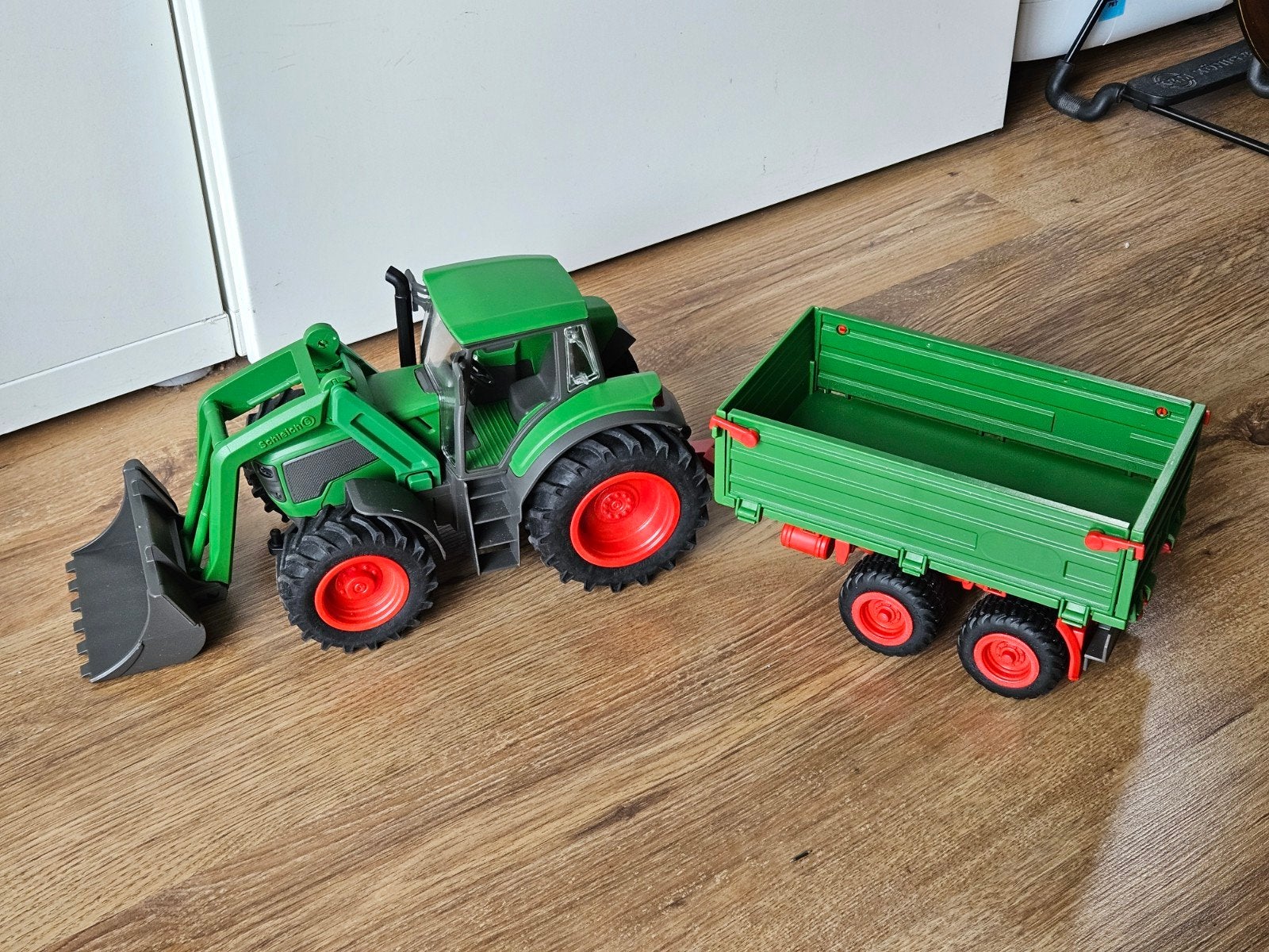Schleich tractor met aanhanger – zeer goede staat, Ophalen of Verzenden, Zo goed als nieuw