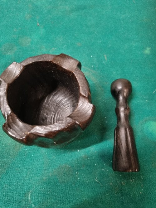 houten mortier vijzelmet stamper, Ophalen of Verzenden, 'T Olde Gre-j, Info@toldegrej.nl, Endepoelstraat 20f Didam