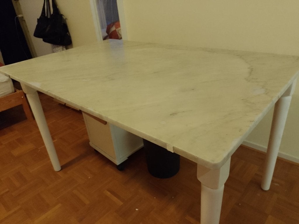 marmeren tafelblad, Overige materialen, Gebruikt, 100 tot 150 cm, Rechthoekig