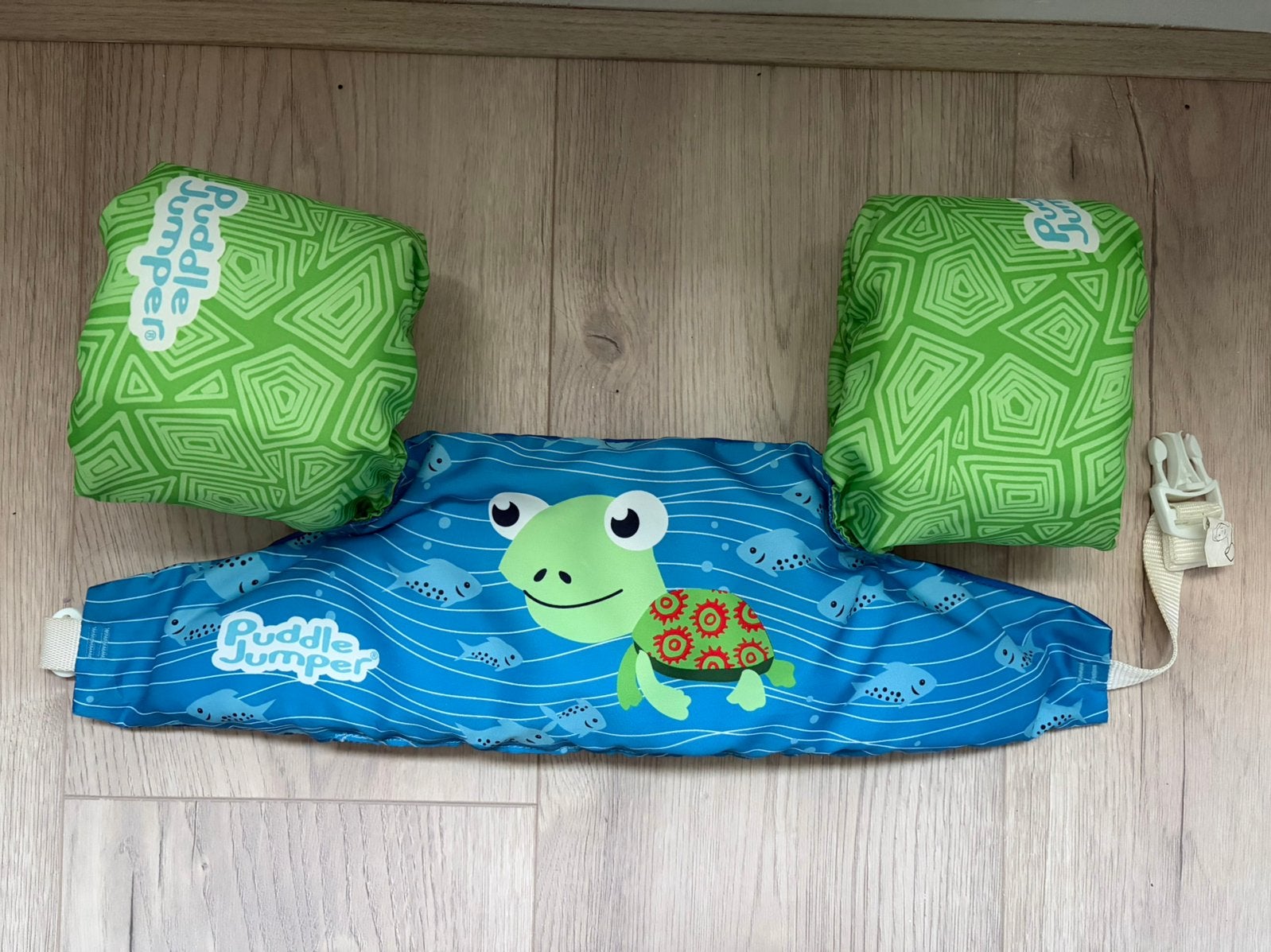 Puddle Jumper blauw groen schildpad, Kinderen en Baby's, Jongen of Meisje, One size, Ophalen of Verzenden, Zo goed als nieuw