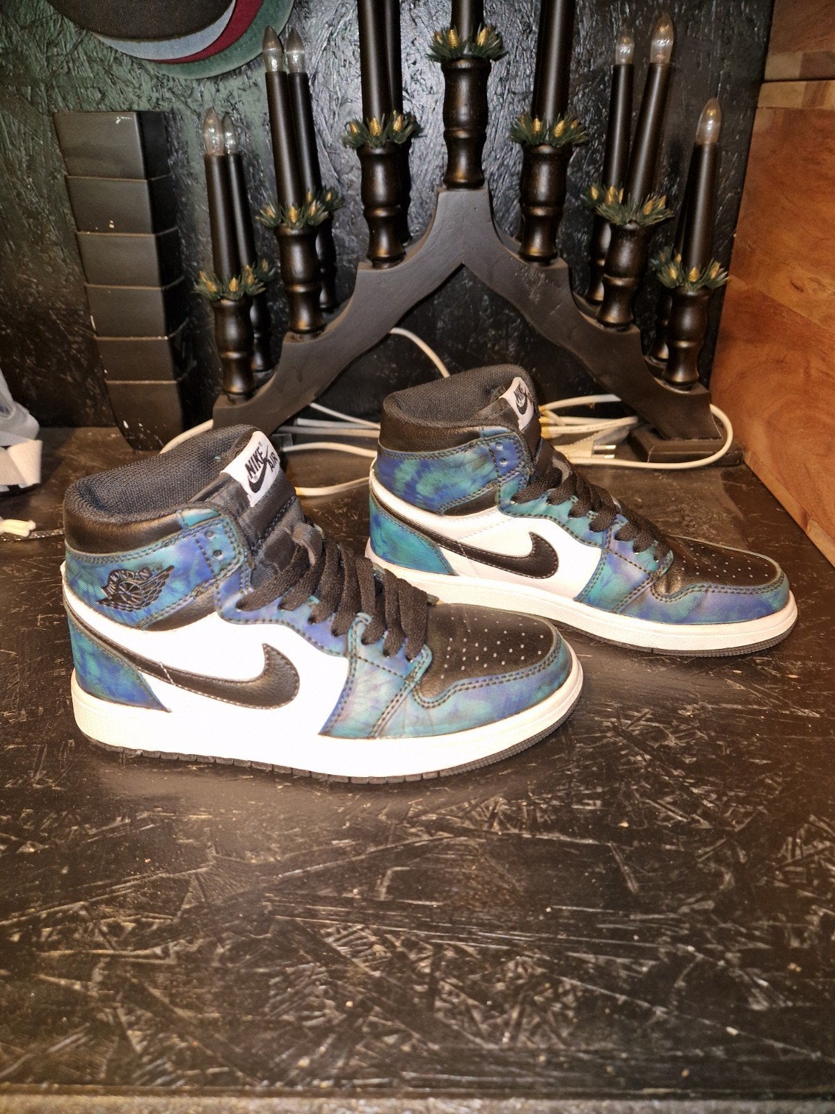 Nike Air Jordan 1 Tie Dye, Ophalen of Verzenden, Zo goed als nieuw, Zwart, Sneakers of Gympen