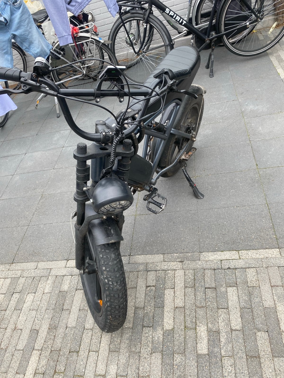 Stoere Fatbike E-bike met dikke banden en Shimano versnellin, Gebruikt, Minder dan 47 cm, 30 tot 50 km per accu, Ophalen