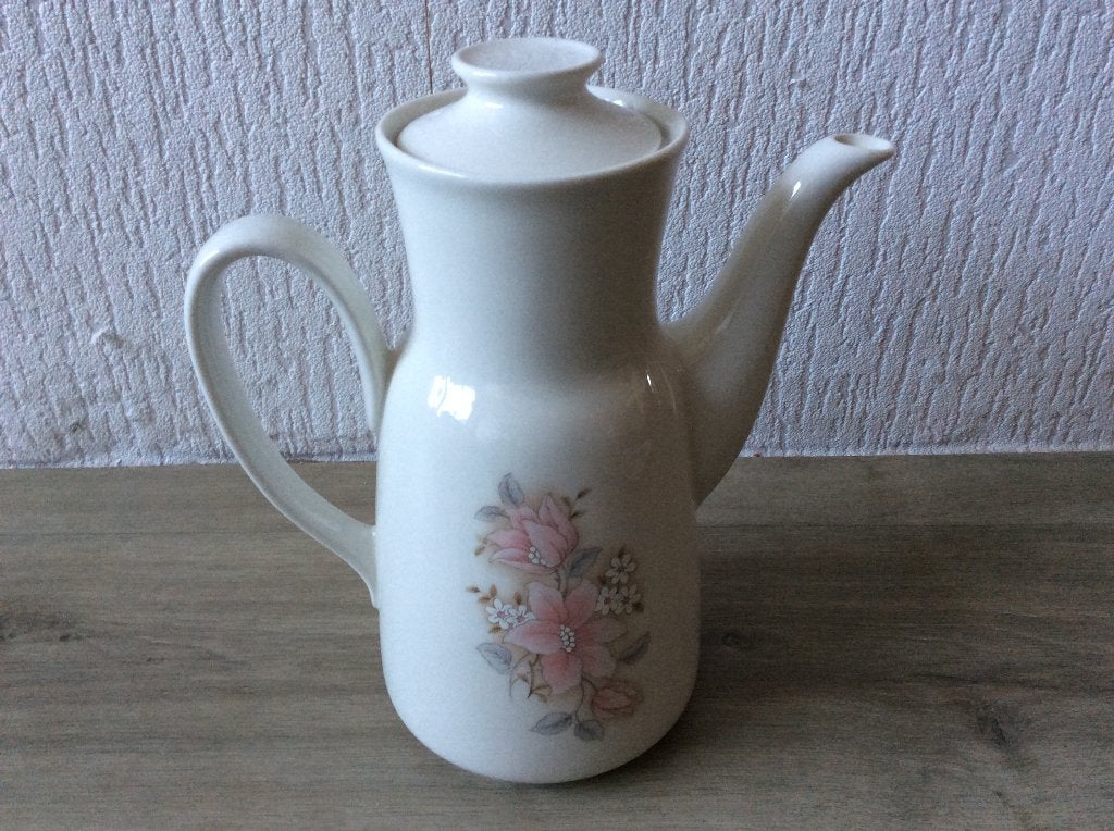 Mooie Engelse koffiekan met bloemendecoratie, Overige typen, Ophalen of Verzenden, Zo goed als nieuw, Overige stijlen