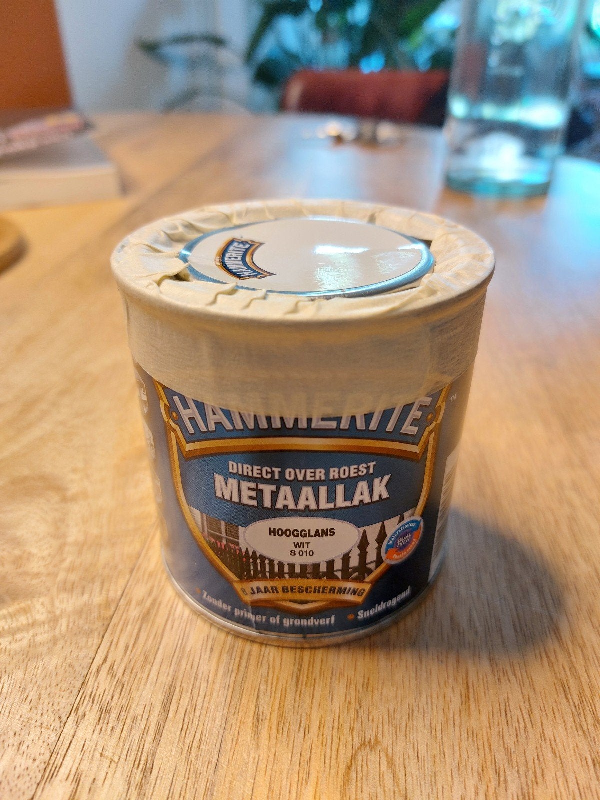 Hammerite Metaallak direct over roest - Hoogglans Wit 250 mL, Gebruikt, Wit, Ophalen of Verzenden, Lak