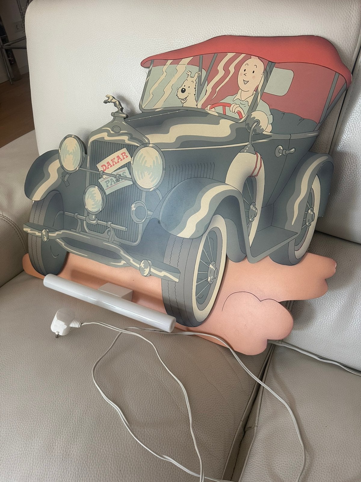 Kuifje lamp vintage auto, Ophalen of Verzenden, Kuifje, Zo goed als nieuw