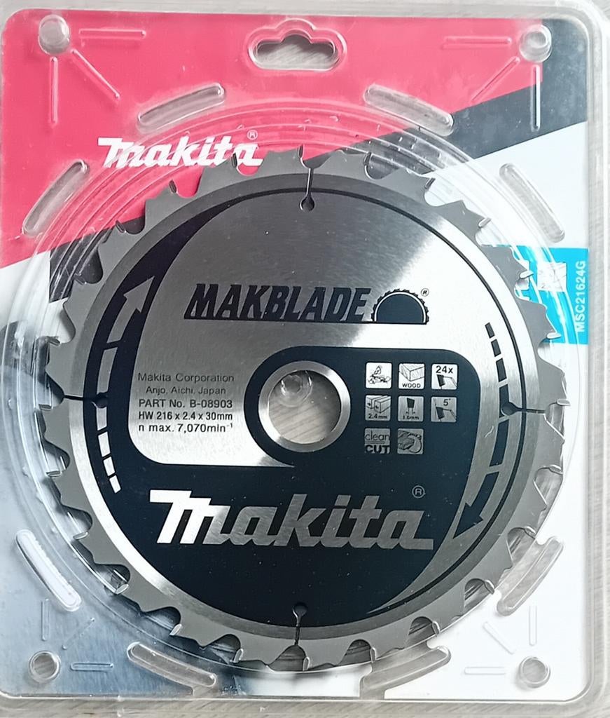 Makita B-08903 Makblade 216x30x2,4 24T NIEUW, Doe-het-zelf en Verbouw, Gereedschap | Zaagmachines, 70 mm of meer, Nieuw, Ophalen of Verzenden