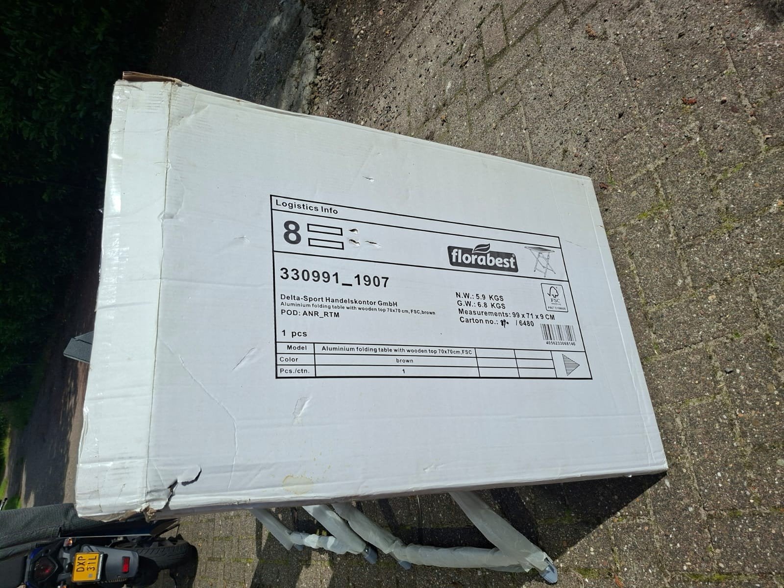 Florabest aluminium vouwtafel tuintafel nieuw, Vierkant, L, K, Nieuw
