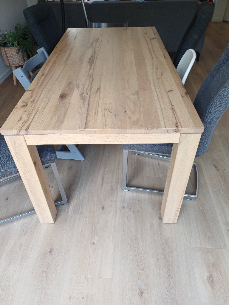 Eettafel hout, Ophalen, Gebruikt, Eikenhout, 50 tot 100 cm