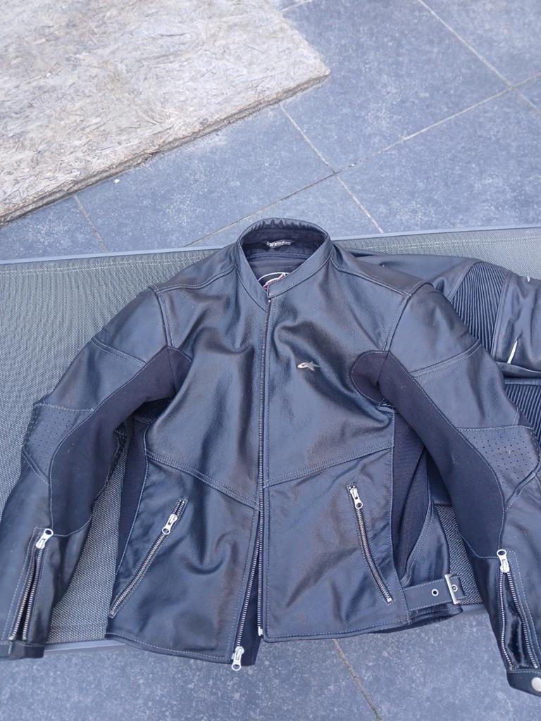 Alpinestars Leren Motorpak mat S (Jas mat  & Broek ) - Zwart, Ophalen of Verzenden, Alpinestars, Tweedehands, Heren