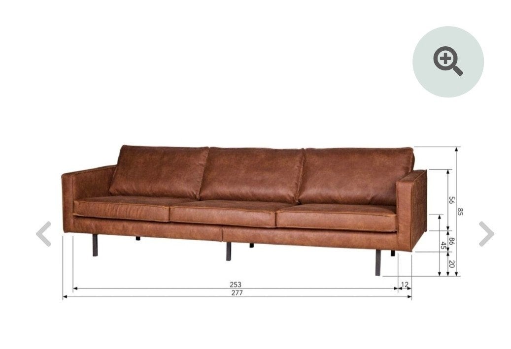 Superfijne bank van BePureHome cognac kleur, Ophalen, Gebruikt, Leer