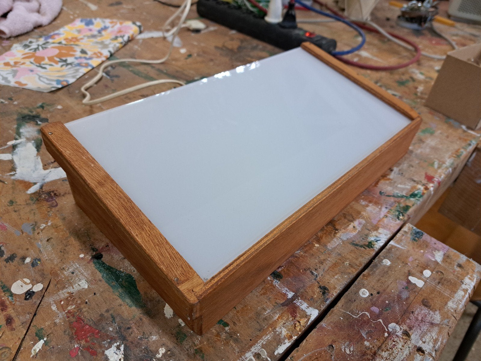 Vintage oud houten lichtbak voor dia's tekenen, overtrekken, Ophalen of Verzenden, Zo goed als nieuw, Overige typen