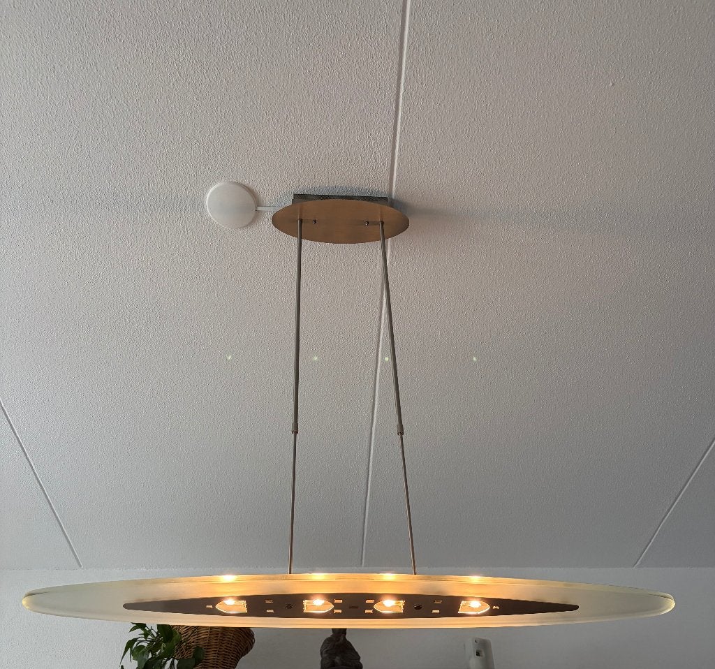 Huiskamer hanglamp, Huis en Inrichting, Ophalen, Zo goed als nieuw, Glas, Overige fittingen