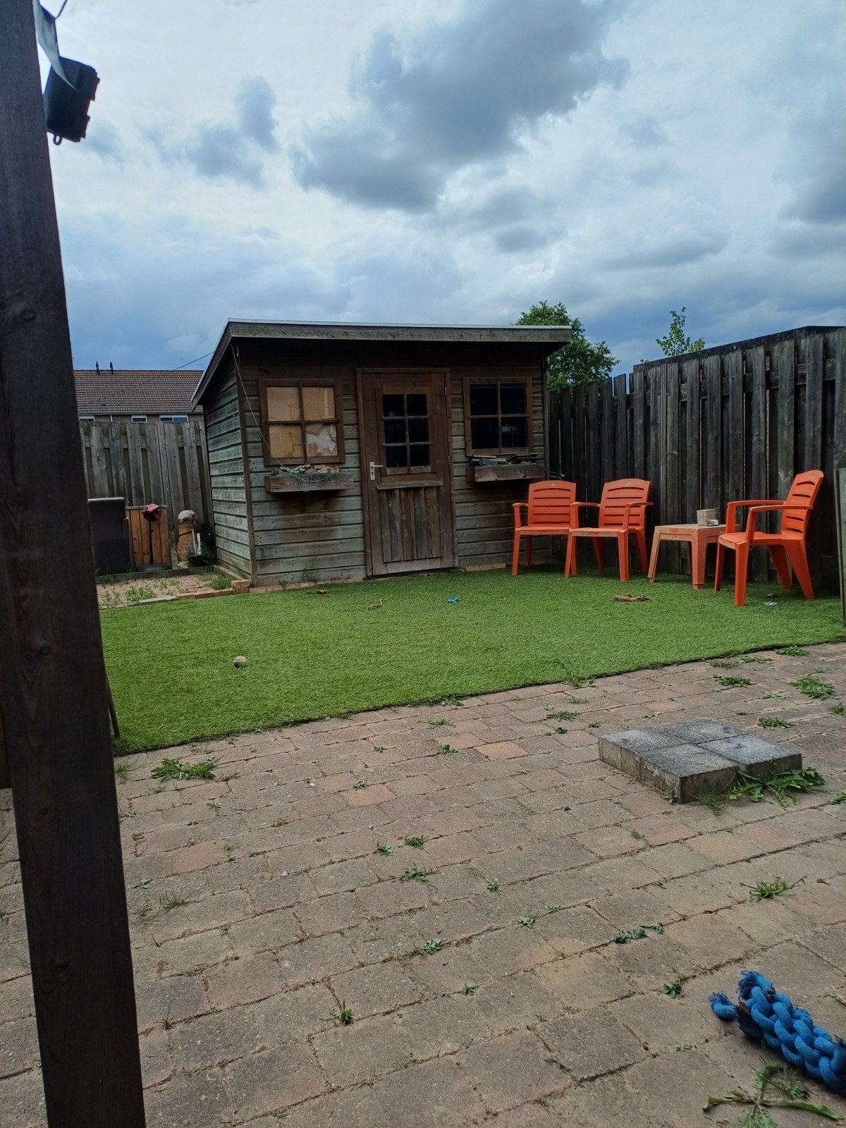Houten tuinhuisje met 2 ramen, zelf demonteren, Ophalen, Tuinhuis, 250 tot 500 cm, 2 ramen
