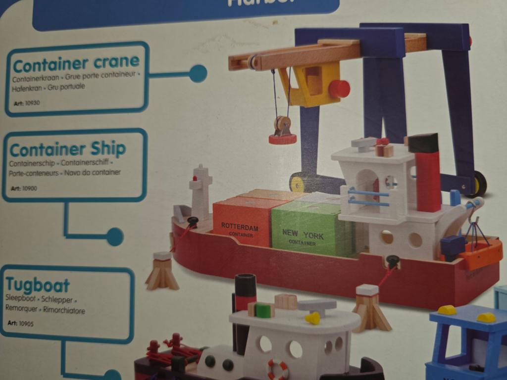 New Classic Toys Haven Containerkraan Houten Speelgoed, Kinderen en Baby's, Speelgoed | Houten speelgoed, Ophalen of Verzenden