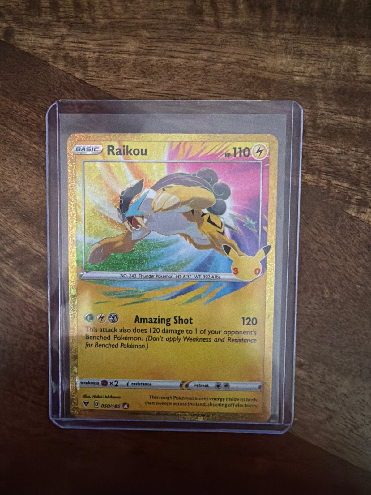 Pokémon Raikou Celebrations 050/185 Kaart, Ophalen, Zo goed als nieuw, Losse kaart, Foil