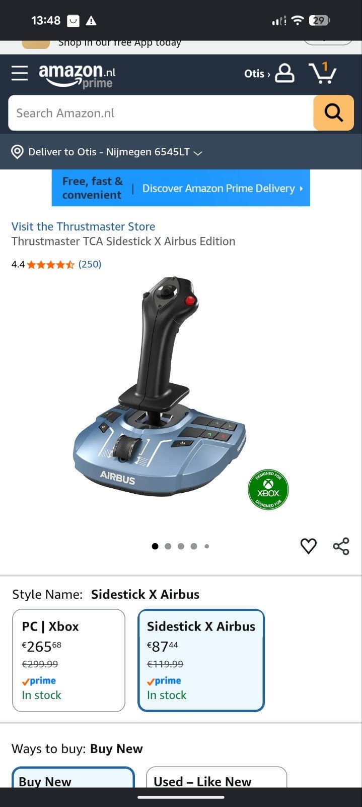 Thrustmaster TCA Sidestick X Airbus Edition voor Xbox, Computers en Software, Joysticks, Ophalen, Zo goed als nieuw, Thrustmaster
