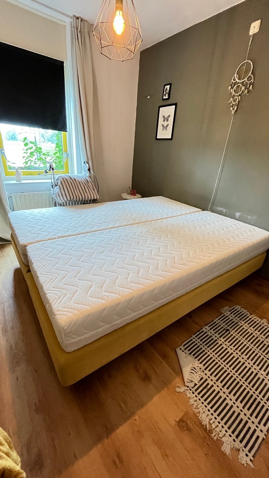 2 x eenpersoons of tweepersoons boxspring, Ophalen, Gebruikt, Tweepersoons