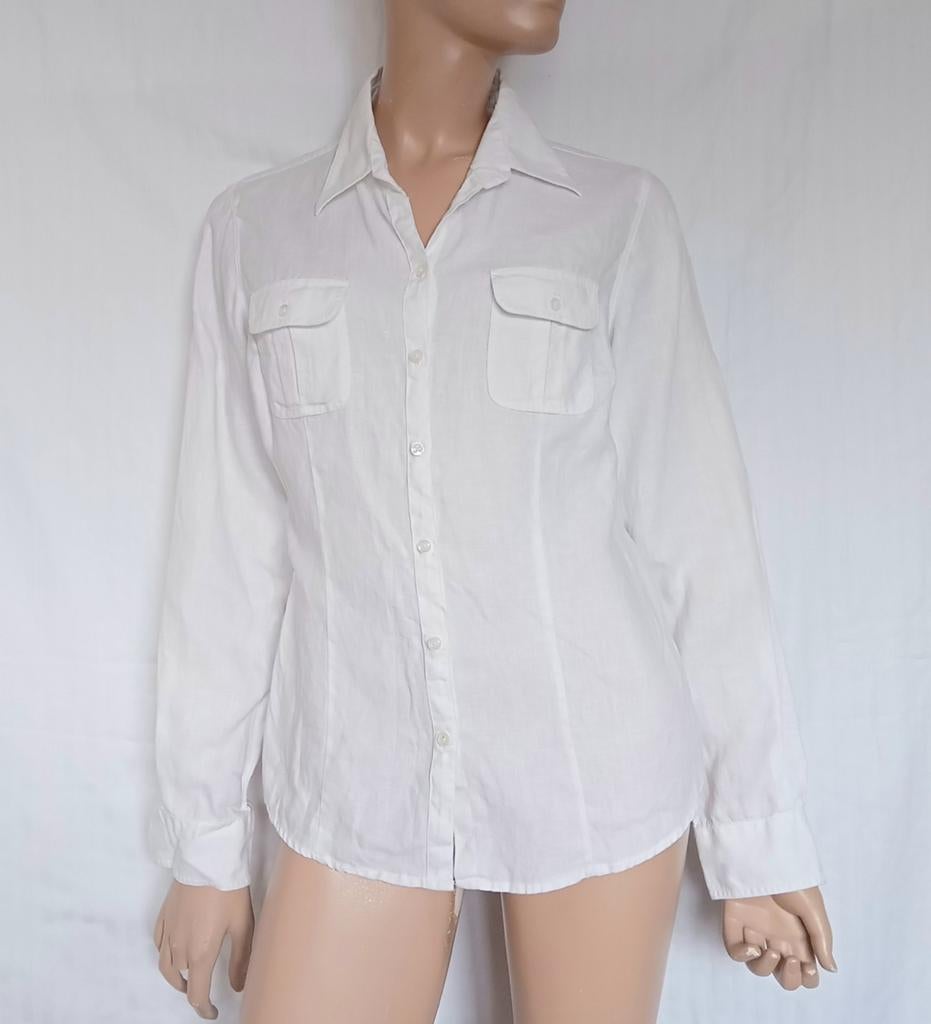 BASEFIELD LINNEN Blouse , Maat M, Ophalen of Verzenden, Zo goed als nieuw, Maat 38/40 (M), Wit