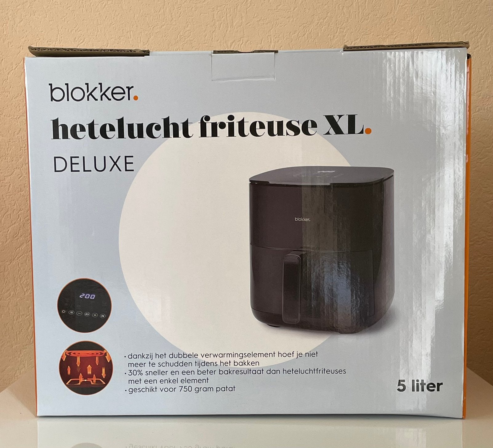 Nieuwe hetelucht friteuse XL DE LUXE BLOKKER, Ophalen, Nieuw, Zwart