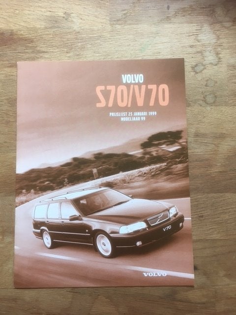 Volvo S70 / V70 Prijslijst   1999   -    Zeer goede conditie, Boeken, Ophalen of Verzenden, Zo goed als nieuw, Volvo