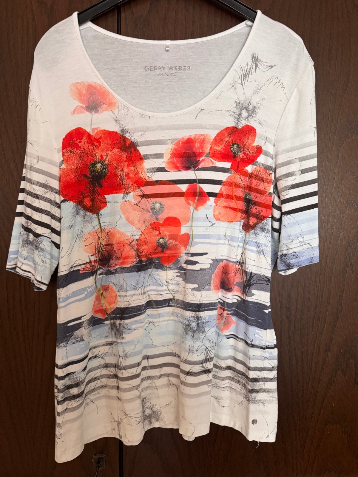 Gerry Weber Casual shirt met bloemenprint - Maat 44, Meerkleurig, Maat 42/44 (L), Ophalen of Verzenden, Zo goed als nieuw