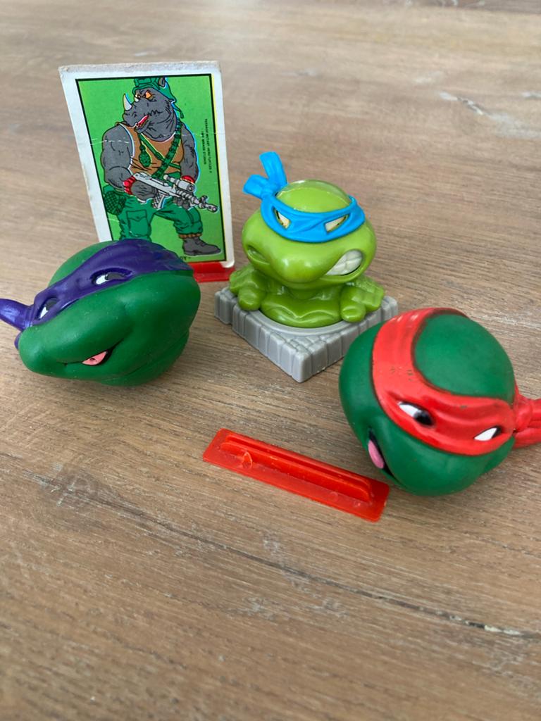 Vintage Teenage Mutant Ninja Turtles figuren en kaart, Gebruikt, W, Ophalen of Verzenden, W