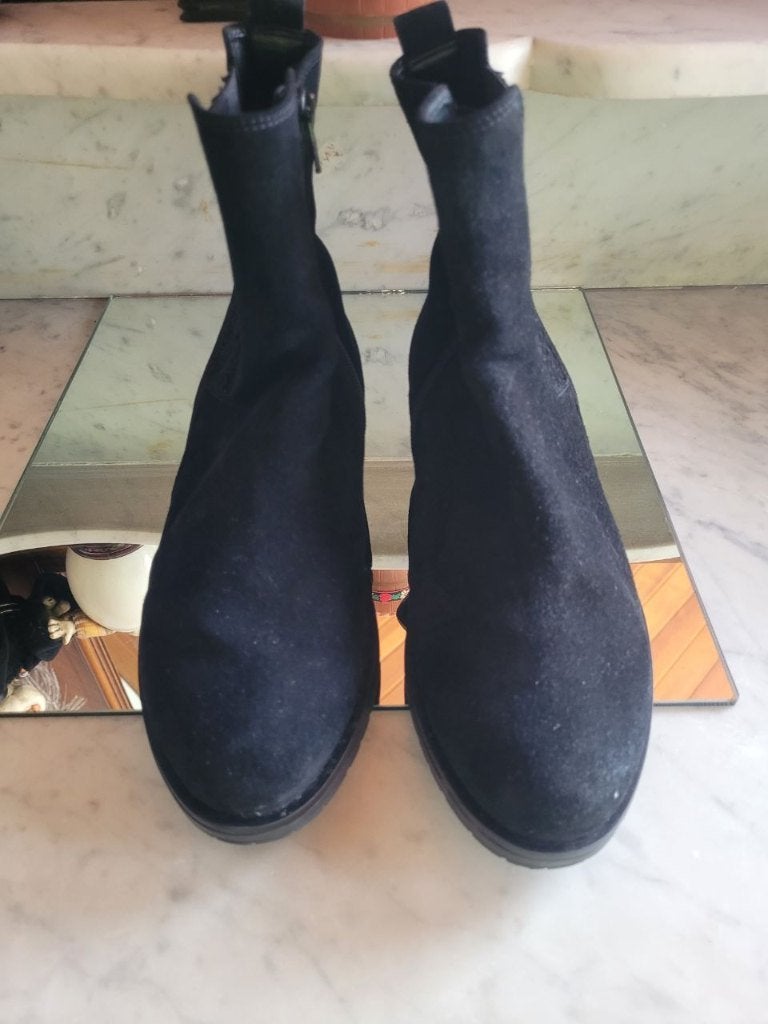 Gabor zwarte half hoge suede laarsjes maat 38(5), Zwart, Lage of Enkellaarzen, Gabor, Nieuw
