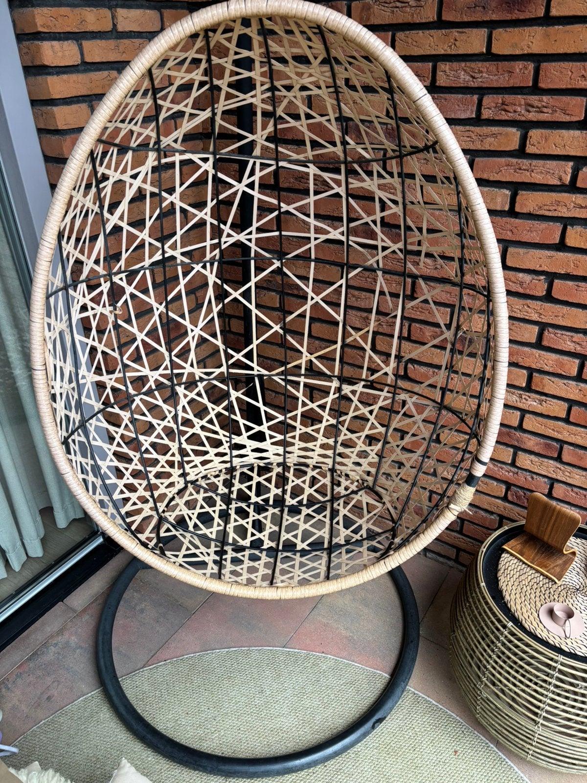 Hangstoel rotan egg chair, Gebruikt, Bruin, Riet of Rotan, Ophalen of Verzenden
