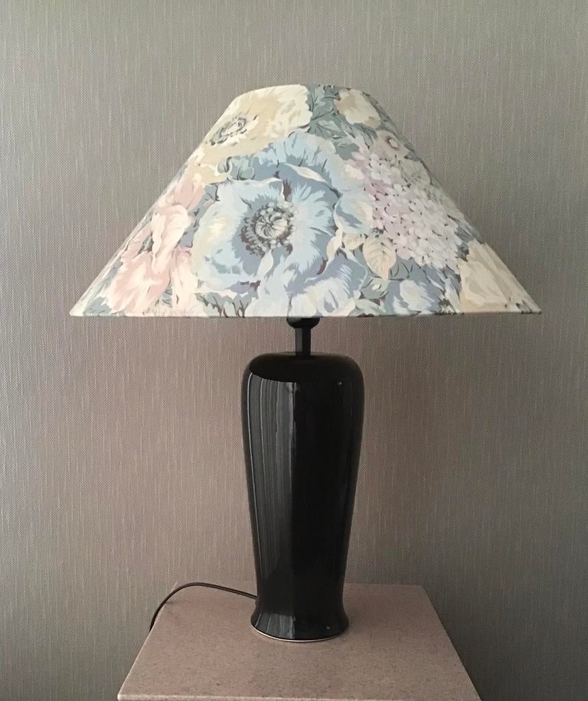 Keramische tafellamp met stoffen kap   Hoogte  55 cm, Huis en Inrichting, Ophalen, Zo goed als nieuw