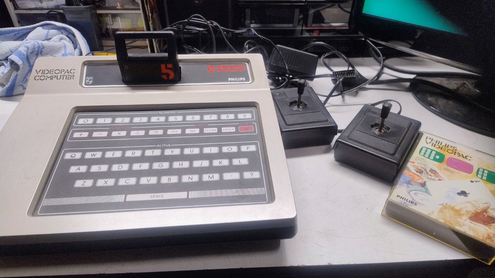 Philips G7000 Videopac Computer met 10 Spellen - Werkend, Spelcomputers en Games, Ophalen of Verzenden, Gebruikt