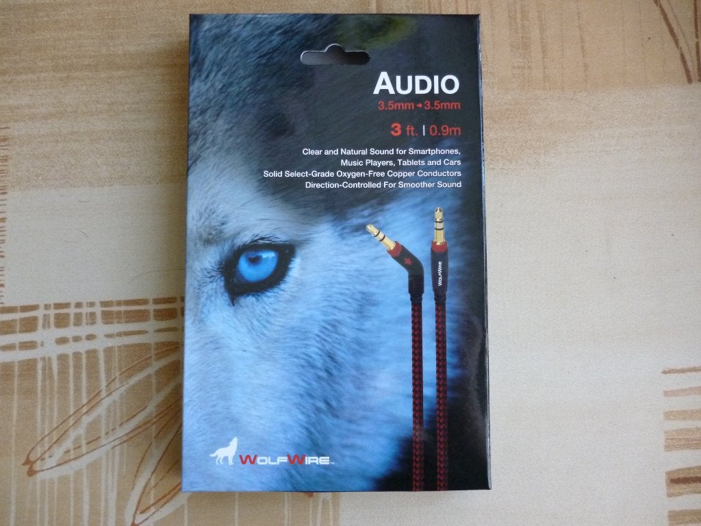 jackkabel 3,55mm - 3,55mm 0,9M wolfwire NIEUW, Ophalen of Verzenden, Nieuw, Minder dan 2 meter, Overige kabels