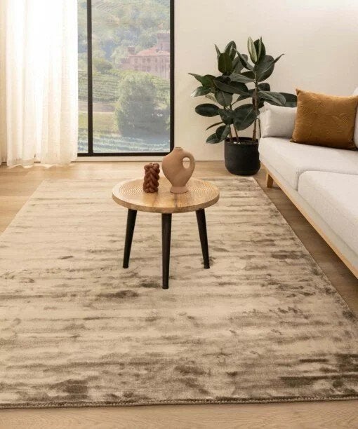 Viscose vloerkleed – bruin 300x400 nieuw, Bruin, Ophalen of Verzenden, 200 cm of meer, Rechthoekig