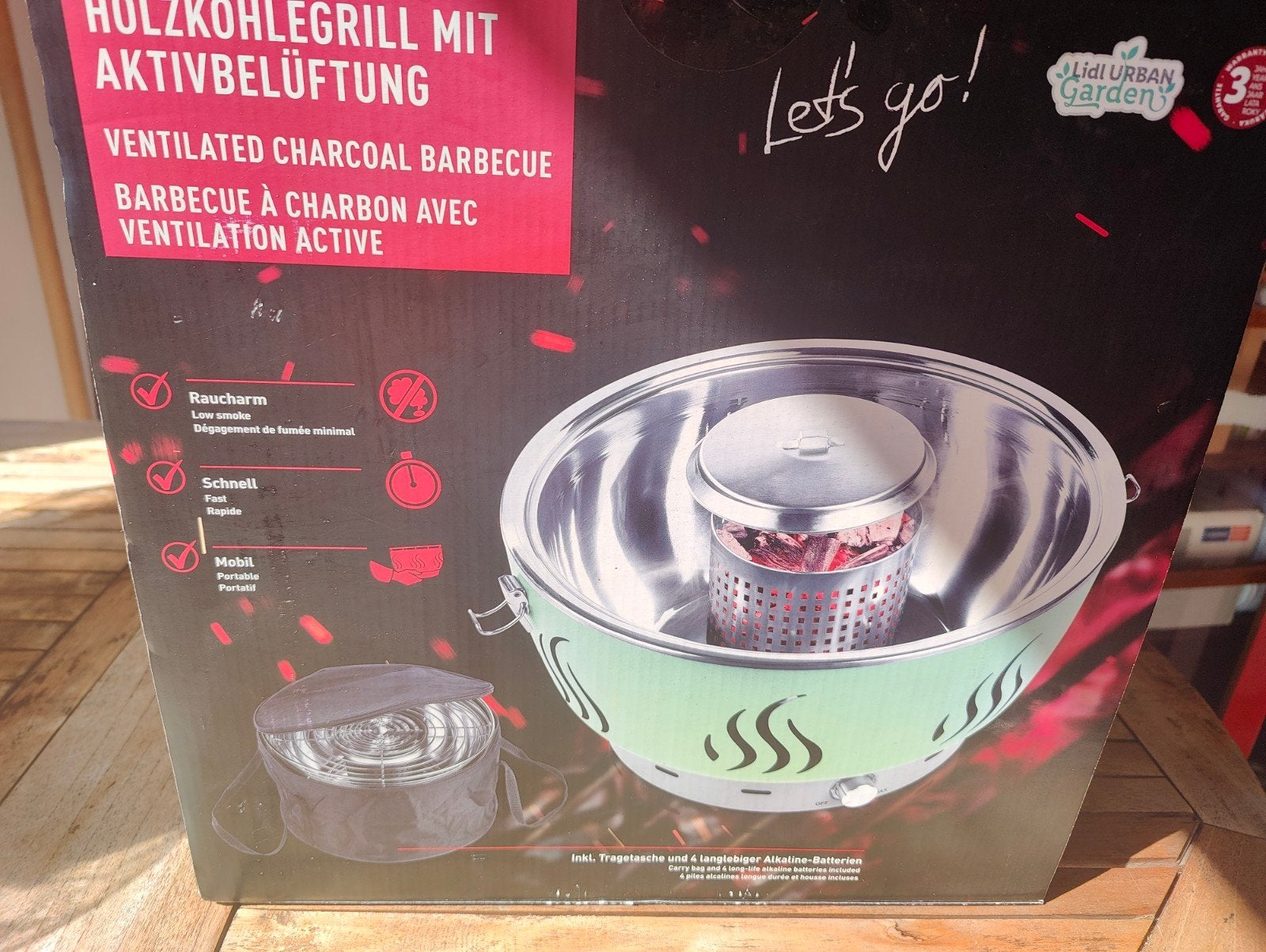 tafel BBQ Houtskool met actieve ventilatie, Ophalen, Nieuw, Lidl Urban Garden