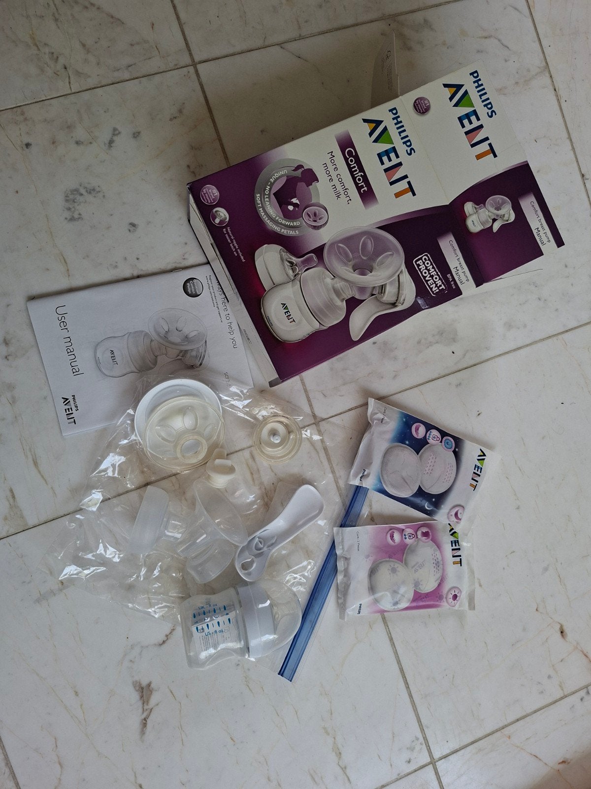 Philips Avent handborstpomp met accessoires, Ophalen, Gebruikt