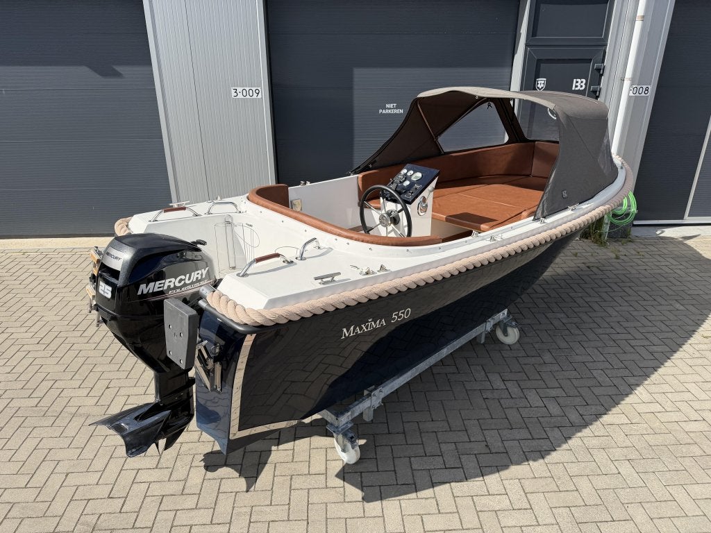 Luxe Maxima 550 Sloep Compleet incl. Mercury 25PK 4-takt, Watersport en Boten, Sloepen, Rondzit, Maxima, 6 m, Wfwatersport@botenverhuurhoorn.nl