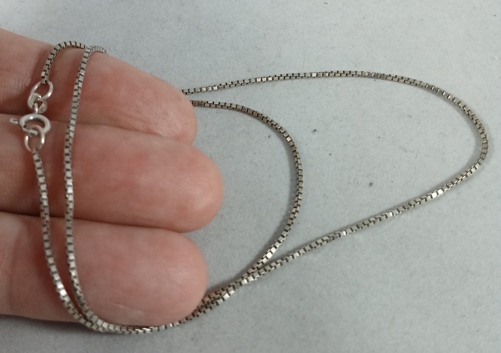Zilveren ketting 45cm 1,4mm Venetiaans 835 zilver, Zo goed als nieuw, https://www.zilverjuwelier.nl/product-categorie/sieraden/kettingen/zoek-op-lengte/