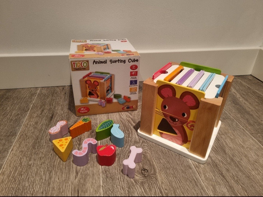 Tidlo Animal Sorting Cube - Houten Vormenstoof, Ophalen of Verzenden, Gebruikt, Jongen of Meisje