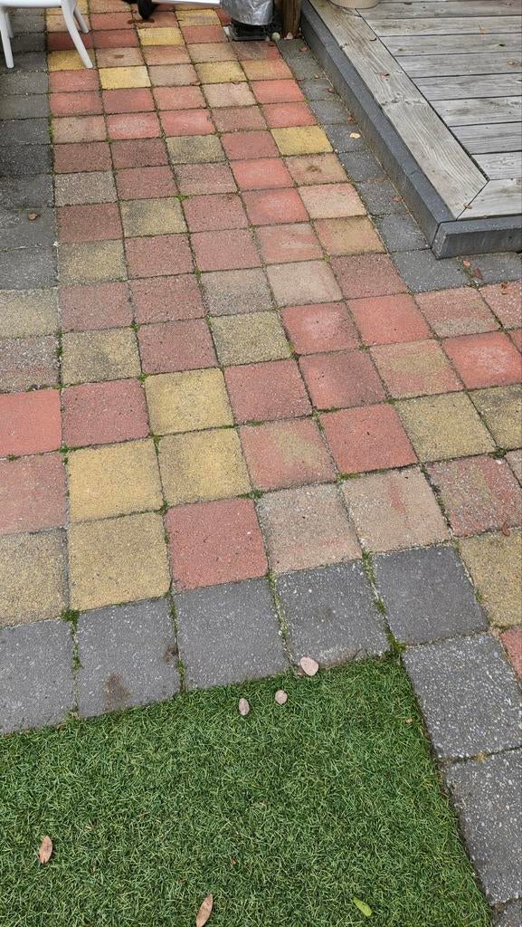 Gebruikte terrastegels en klinkers (diverse kleuren), Tuin en Terras, Tegels en Klinkers, Ophalen, Gebruikt, Klinkers, Minder dan 5 m²