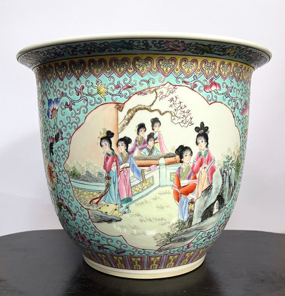 A Chinese Famille Rose porcelain jardinière bloempot, Antiek en Kunst, Ophalen of Verzenden
