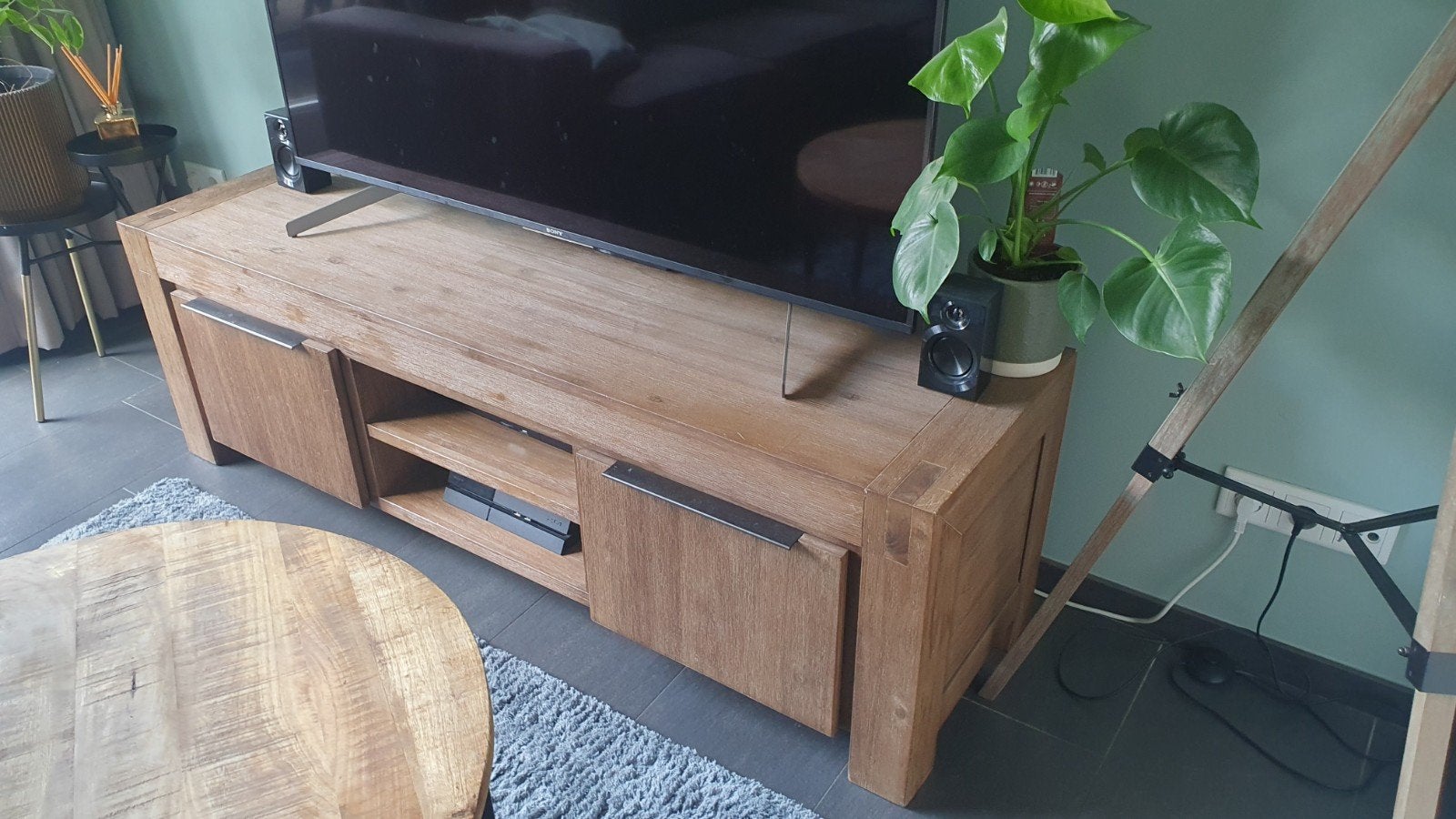 tv meubel Acacia hout van Pronto Wonen, Ophalen, 150 tot 200 cm, Zo goed als nieuw, Minder dan 100 cm