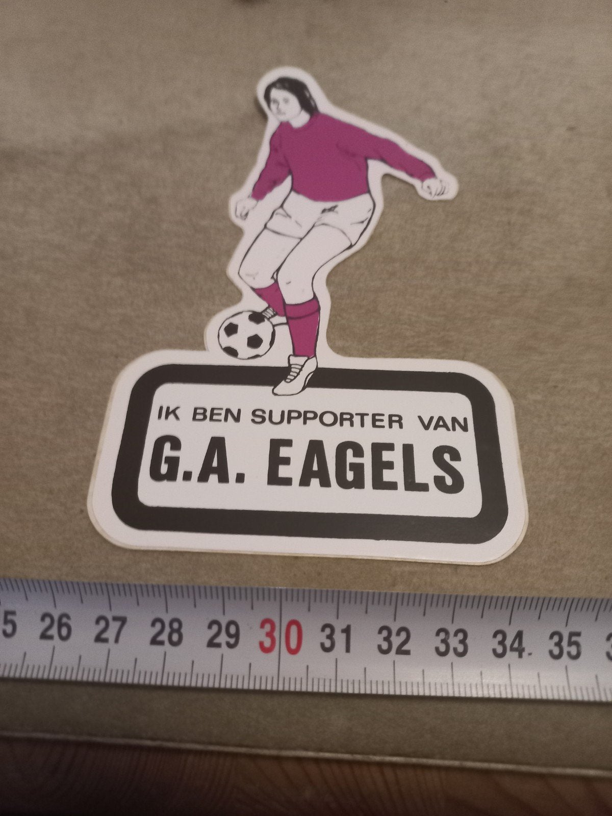 Vintage G.A. Eagles supporter sticker, Ophalen of Verzenden, Gebruikt