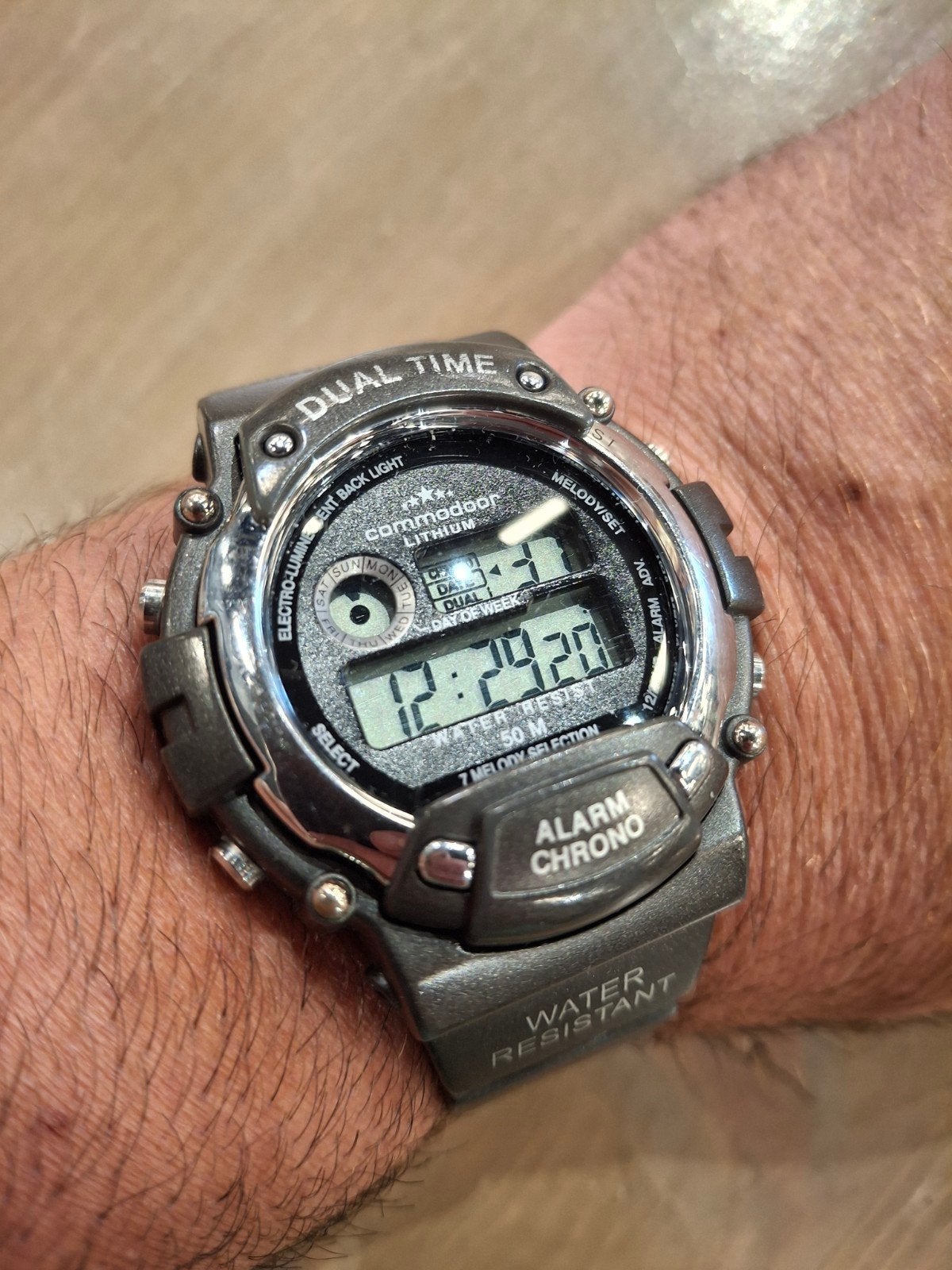 Commodoor Lithium Dual Time Horloge - Nieuwe Batterij, Overige merken, Kunststof, Gebruikt, Polshorloge